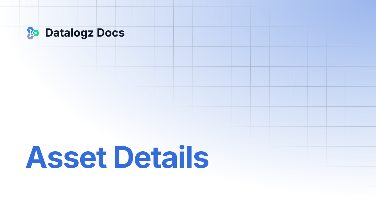 Asset Details | Datalogz Docs